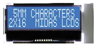 MIDAS DISPLAYS MCCOG21605B6W-BNMLWI