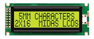MIDAS DISPLAYS MC21605J6W-SPR-V2